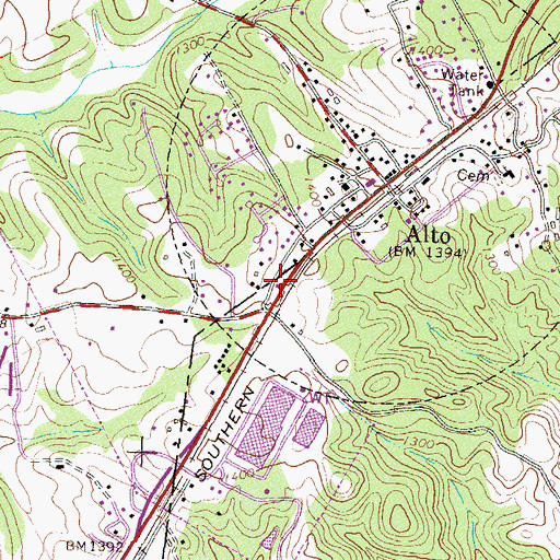 Topographic Map of Alto Police Department, GA