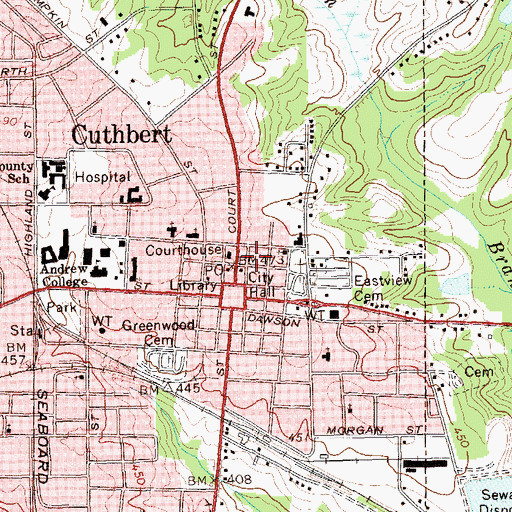 Topographic Map of Randolph County Jail, GA