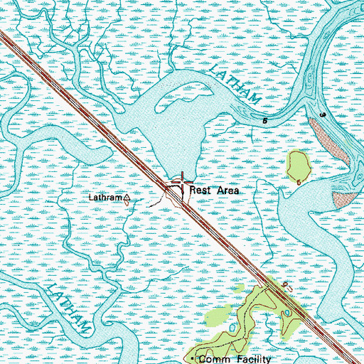 Topographic Map of Georgia State Patrol Troop I Post 35 Jekyll Island, GA