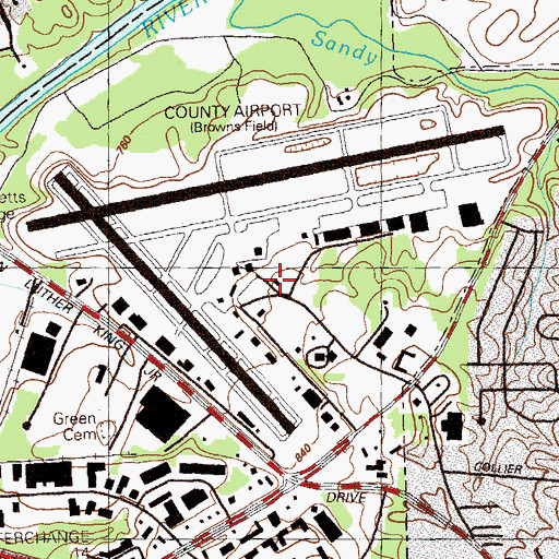 Topographic Map of Georgia State Patrol Troop C Post 48 Atlanta, GA