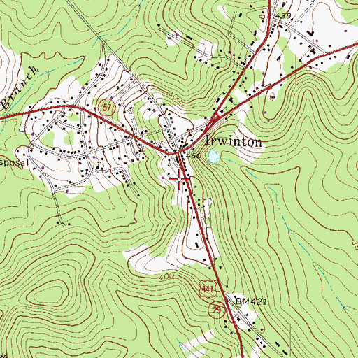 Topographic Map of Wilkinson County Jail, GA