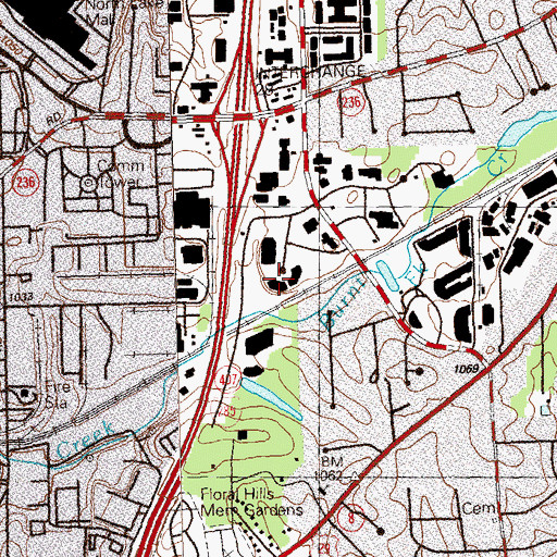 Topographic Map of DeKalb County Police Department North Central Precinct, GA