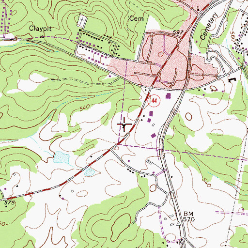 Topographic Map of Georgia State Patrol Troop E Post 17 Washington, GA