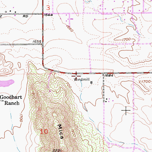 Topographic Map of Saint Johns Canyon, CA