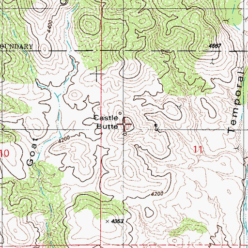Topographic Map of Castle Butte, AZ