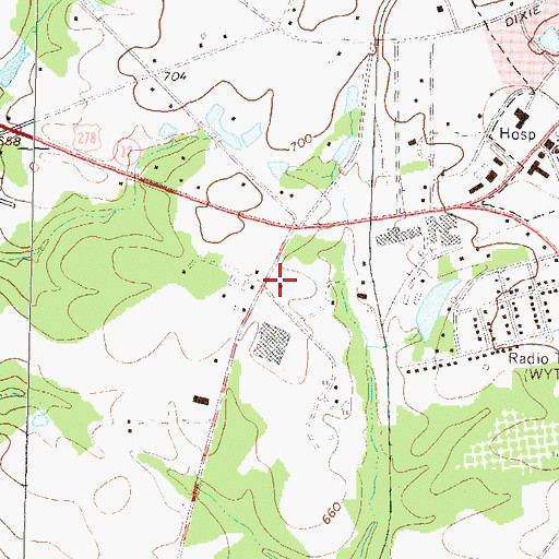 Topographic Map of Georgia State Patrol Troop E Post 8 Madison, GA