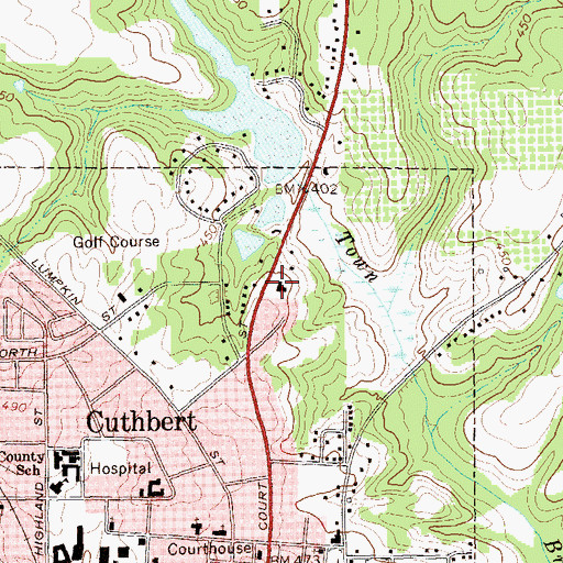 Topographic Map of Georgia State Patrol Troop G Post 39 Cuthbert, GA