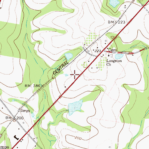 Topographic Map of Georgia State Patrol Troop F Post 45 Statesboro, GA