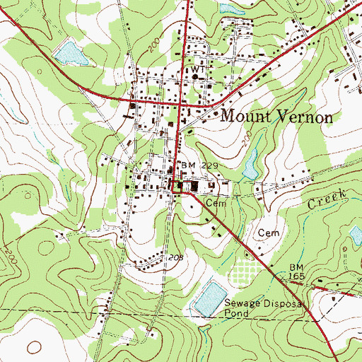 Topographic Map of Mount Vernon Police Department, GA
