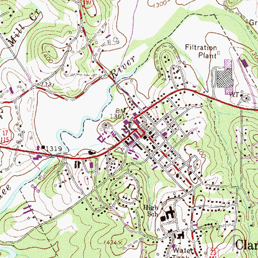 Topographic Map of Habersham County Marshal's Office, GA