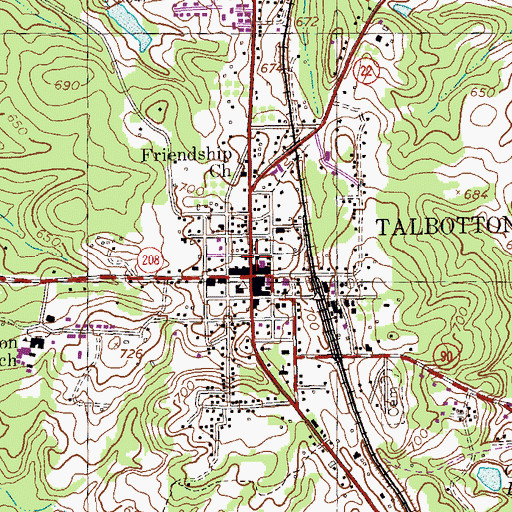 Topographic Map of Talbot County Sheriff's Office, GA