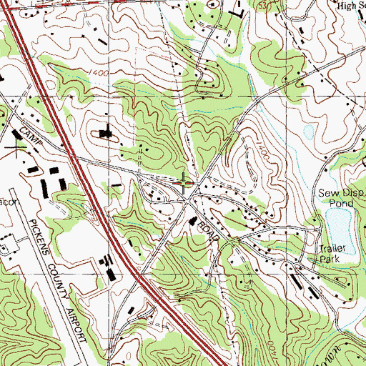 Topographic Map of Georgia State Patrol Troop A Post 28 Jasper, GA