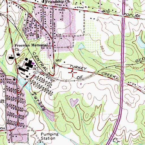 Topographic Map of Georgia State Patrol Troop D Post 24 Newnan, GA
