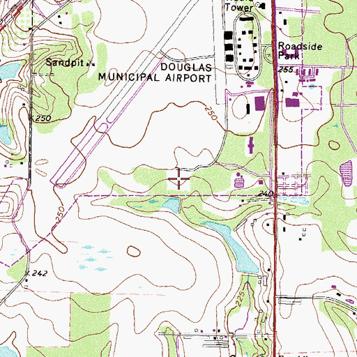 Topographic Map of Georgia State Patrol Troop H Post 36 Douglas, GA