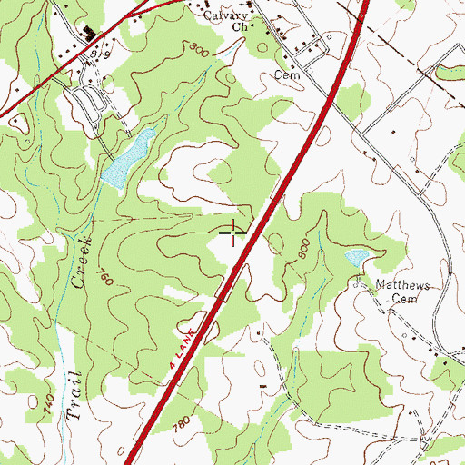 Topographic Map of Georgia State Patrol Troop B Post 32 Athens, GA