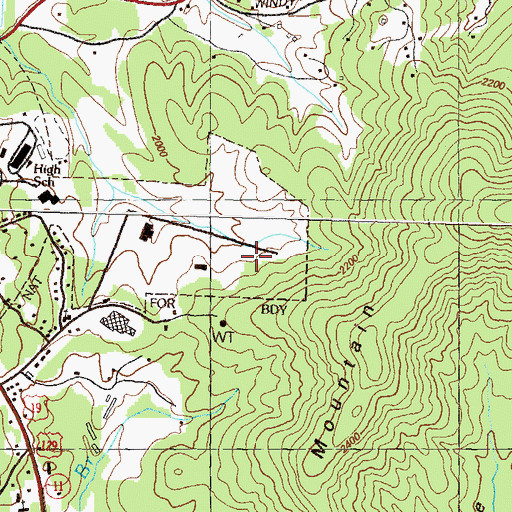 Topographic Map of Union County Jail, GA