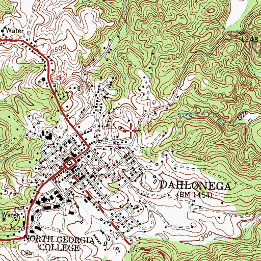 Topographic Map of Lumpkin County Detention Center, GA