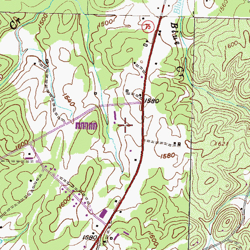 Topographic Map of White County Jail, GA