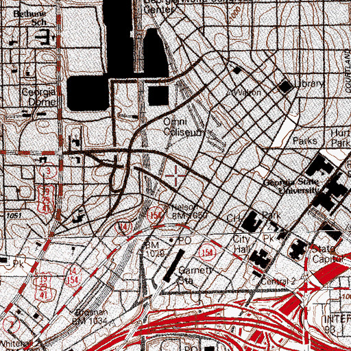 Topographic Map of United States Marshals Service Northern District of Georgia, GA