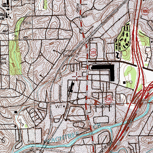 Topographic Map of Metro Atlanta Rapid Transit Authority Police Department North Precinct, GA