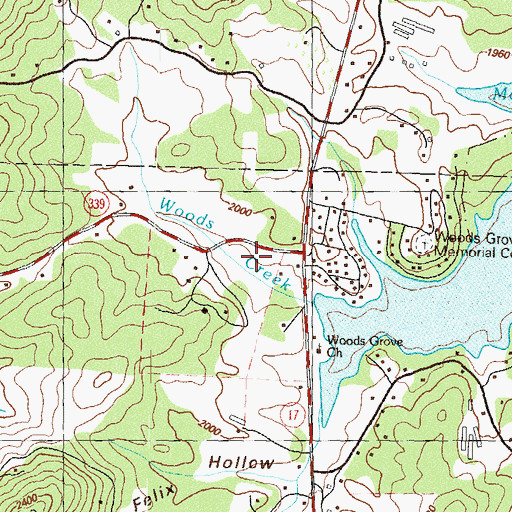 Topographic Map of Towns County Sheriff's Office, GA