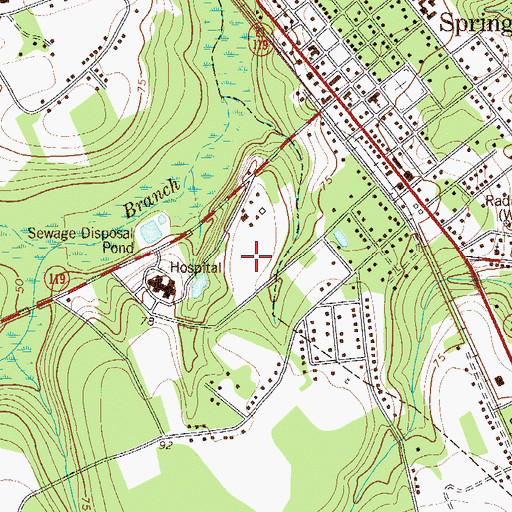 Topographic Map of Effingham County Jail, GA