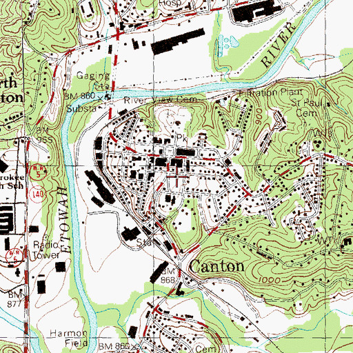 Topographic Map of Canton Police Department, GA
