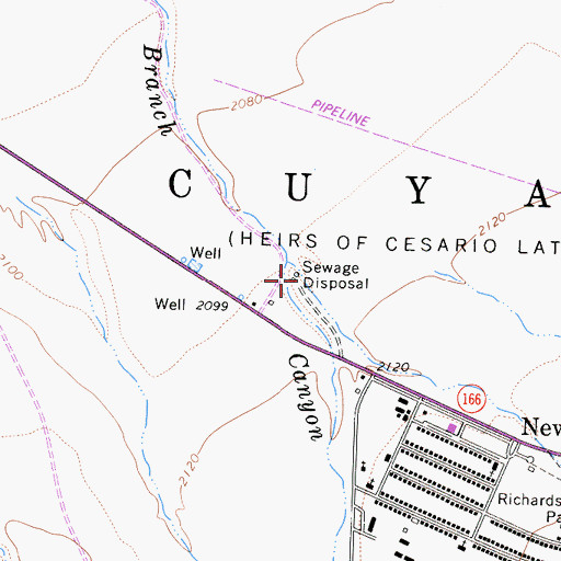 Topographic Map of Salisbury Canyon Wash, CA