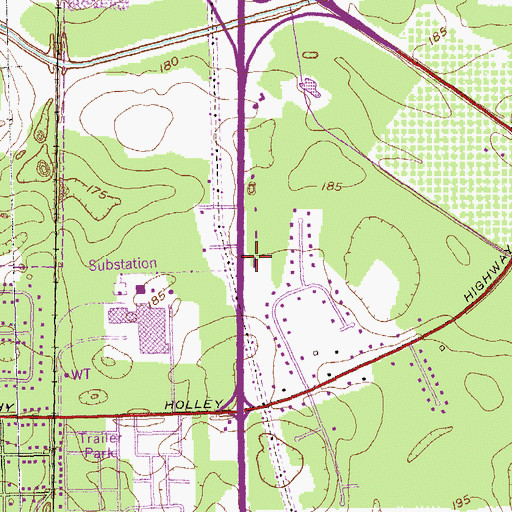Topographic Map of Georgia State Patrol Troop G Post 40 Albany, GA
