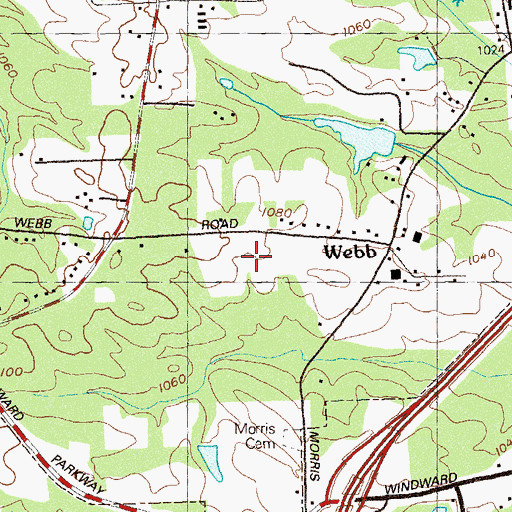 Topographic Map of Milton Police Department, GA