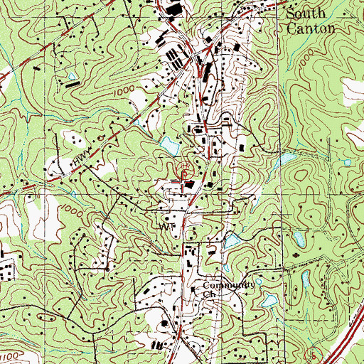 Topographic Map of Cherokee County Marshal's Office, GA