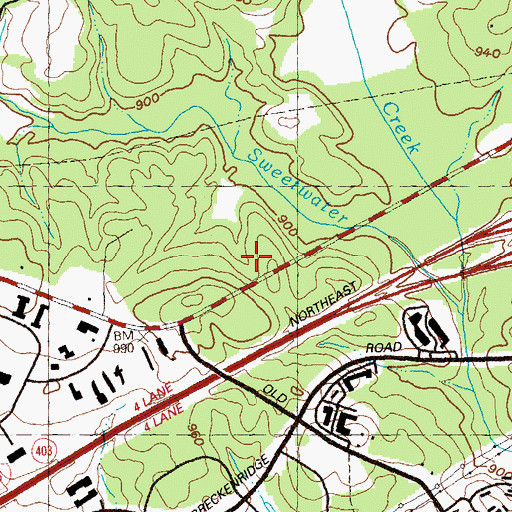 Topographic Map of Gwinnett County Police Department Central Precinct, GA