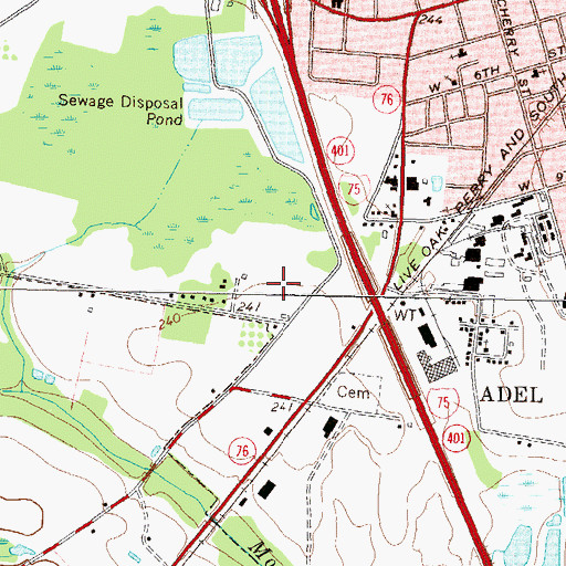 Topographic Map of Cook County Jail, GA