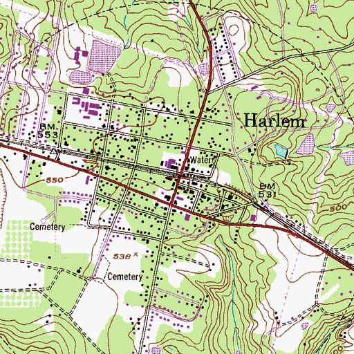 Topographic Map of Harlem Jail, GA
