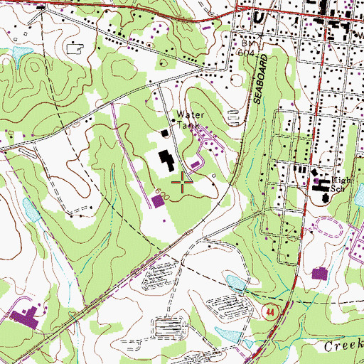 Topographic Map of Greene County Jail, GA