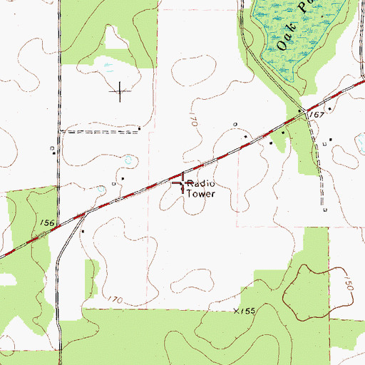 Topographic Map of Baker County Jail, GA