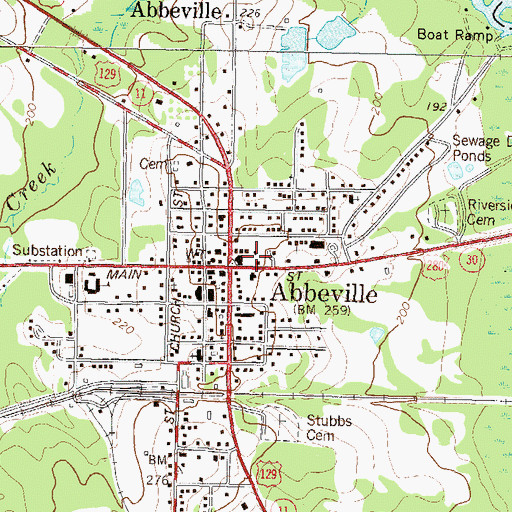 Topographic Map of Wilcox County Jail, GA