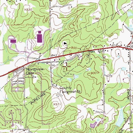 Topographic Map of Polk County Jail, GA