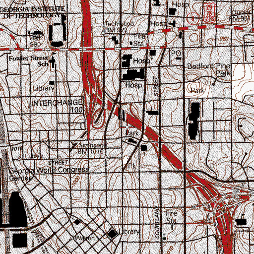 Topographic Map of Bureau of Alcohol Tobacco Firearms and Explosives Firearms and Trafficking Interdiction, GA