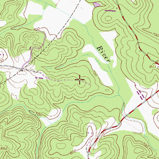 Topographic Map of Banks County Jail, GA
