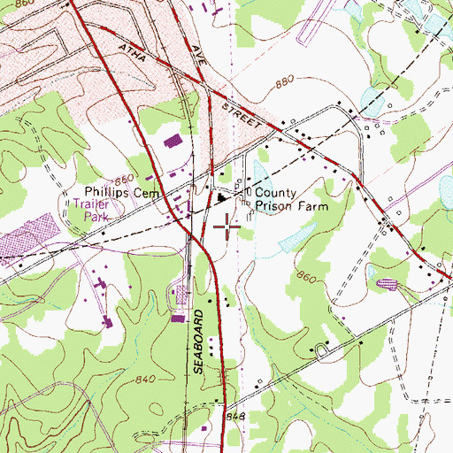 Topographic Map of Walton County Jail, GA
