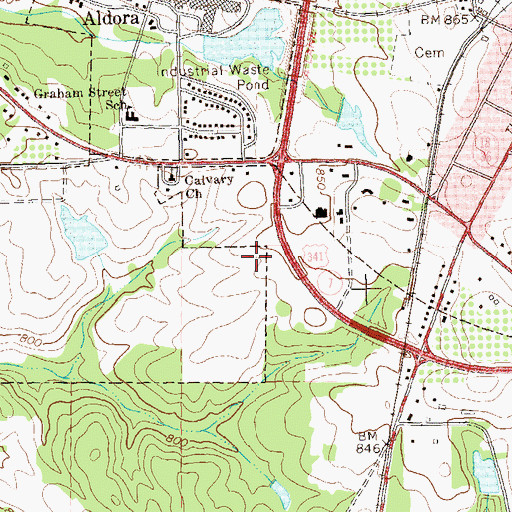 Topographic Map of Lamar County Jail, GA