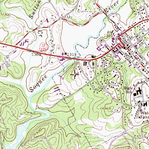 Topographic Map of Habersham County Jail, GA