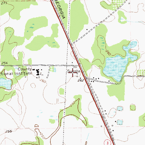 Topographic Map of Lee County Jail, GA
