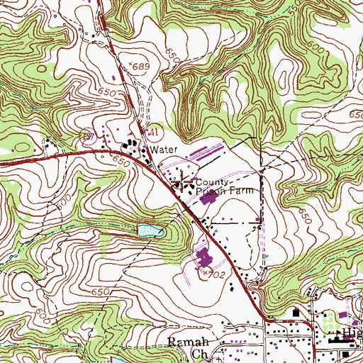 Topographic Map of Marion County Detention Center, GA