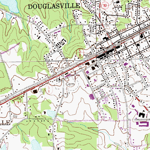 Topographic Map of Douglas County Jail, GA