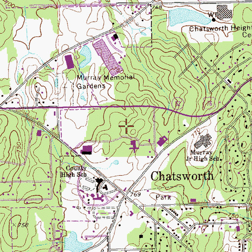 Topographic Map of Murray County Jail, GA