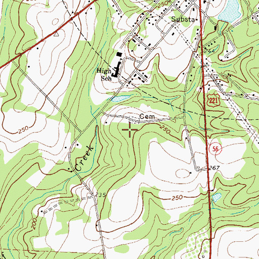 Topographic Map of Treutlen County Jail, GA