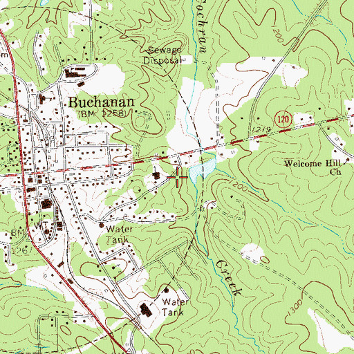 Topographic Map of Haralson County Jail, GA