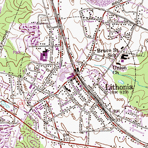 Topographic Map of Lithonia Jail, GA